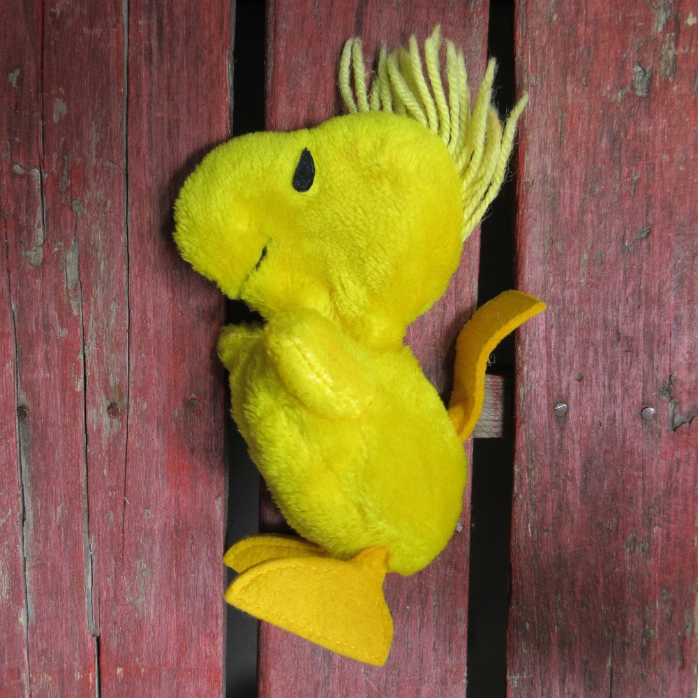 Vintage Woodstock Peanuts Plush Stuffed Animal Yellow Bird Toy 7" Tall
